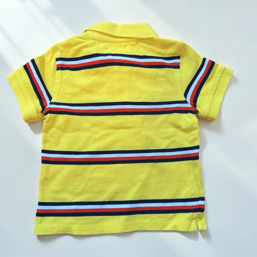 3/$15 Tommy Hilfiger Polo Shirt 3T Toddler Yellow 100% Cotton Kids Short Sleeve - Picture 2 of 3